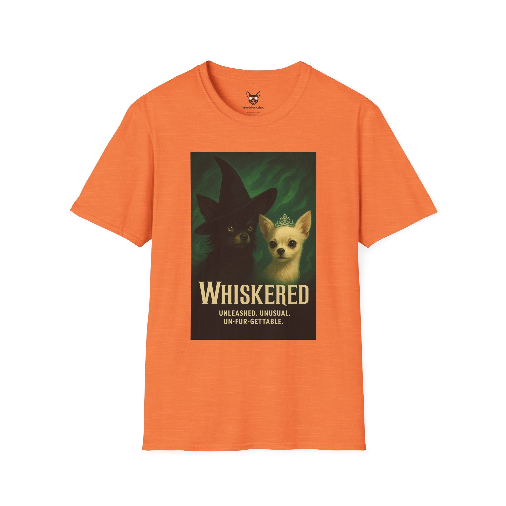 Wicked Broadway Poster Dog Parody Unisex Softstyle T-Shirt -- Funny Dog Shirt for Broadway and Dog Lovers